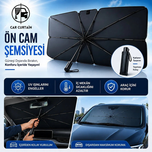 Carcurtain™ Katlanır Kompakt Oto Güneş Koruyucu