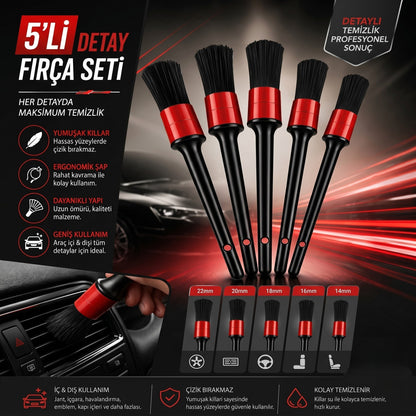 CarCurtain™ 5 Parça Oto Detay Fırça Seti