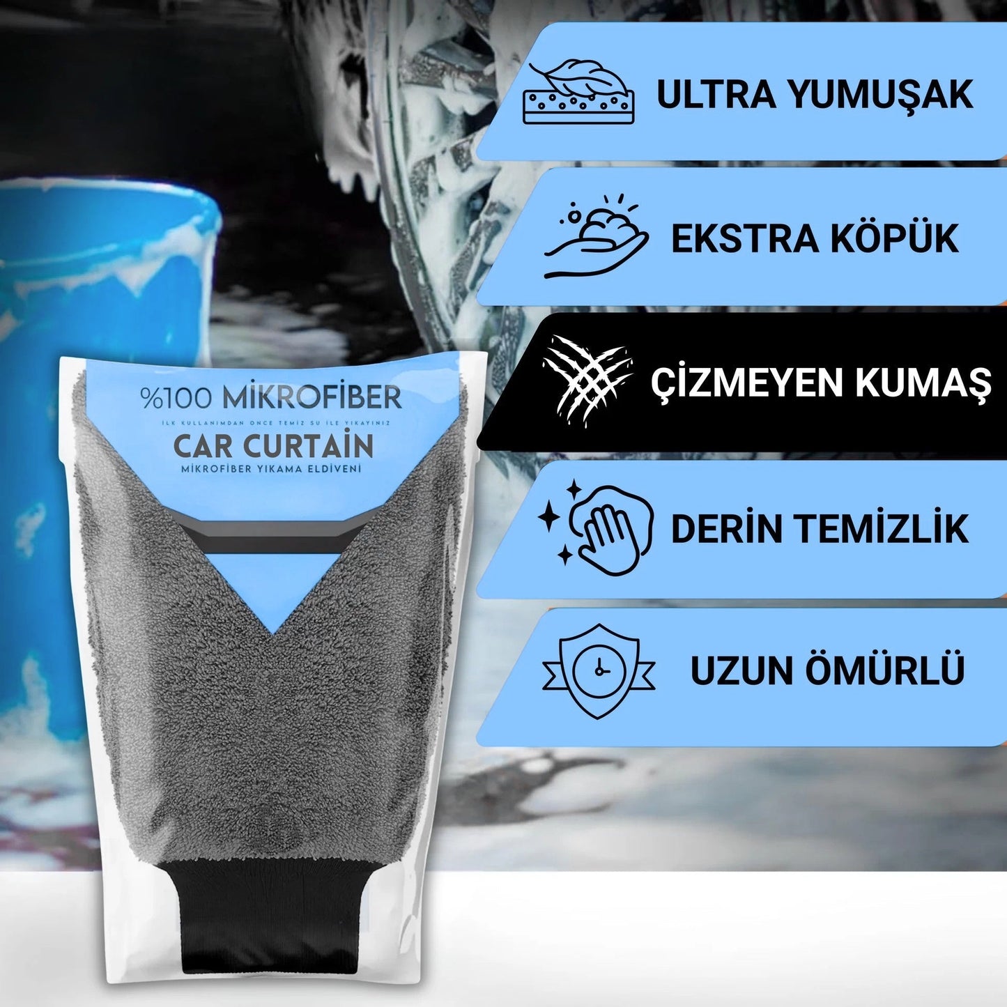 CarCurtain Profesyonel Oto Yıkama Eldiveni
