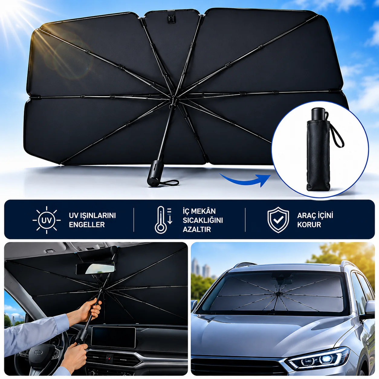 CarCurtain™ Katlanır Kompakt Oto Güneş Koruyucu