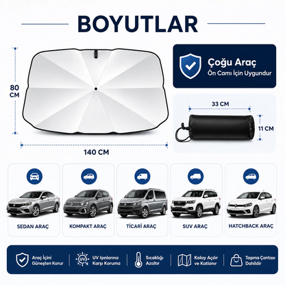 CarCurtain™ Katlanır Kompakt Oto Güneş Koruyucu